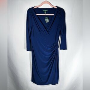 Lauren Ralph Lauren Blue Draped Dress